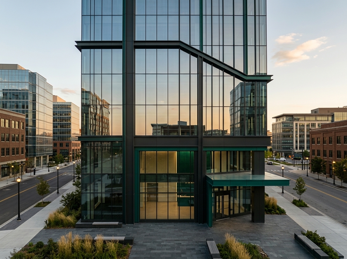 Office property at dusk